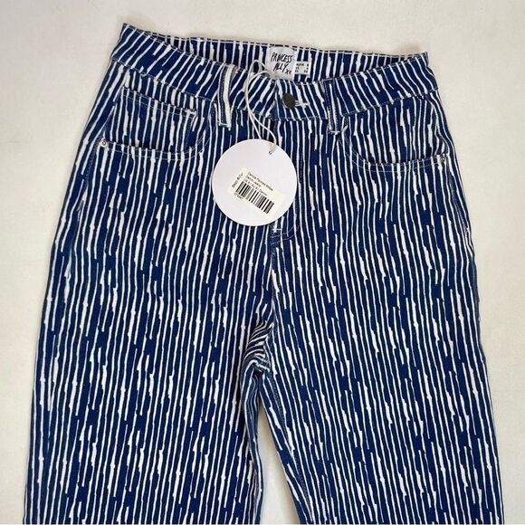 Princess Polly Danica Painted Stripe Denim Jeans Women Size 4 Blue NWT - Picture 2 of 10